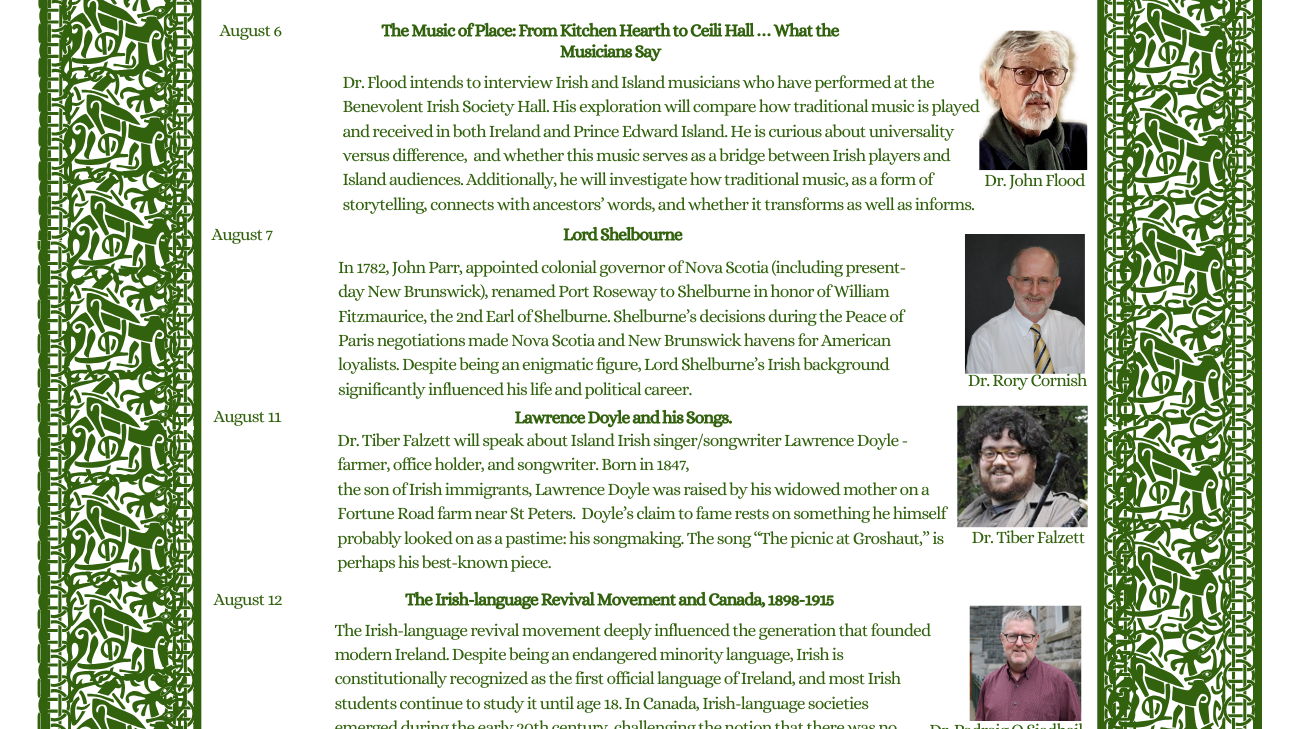 200 in 2025 - BIS Lecture Series featuring local Irish Historian Dr. John Flood "THE MUSIC OF PLACE: FROM KITCHEN HEARTH TO CEILI HALL … WHAT THE MUSICIANS SAY"