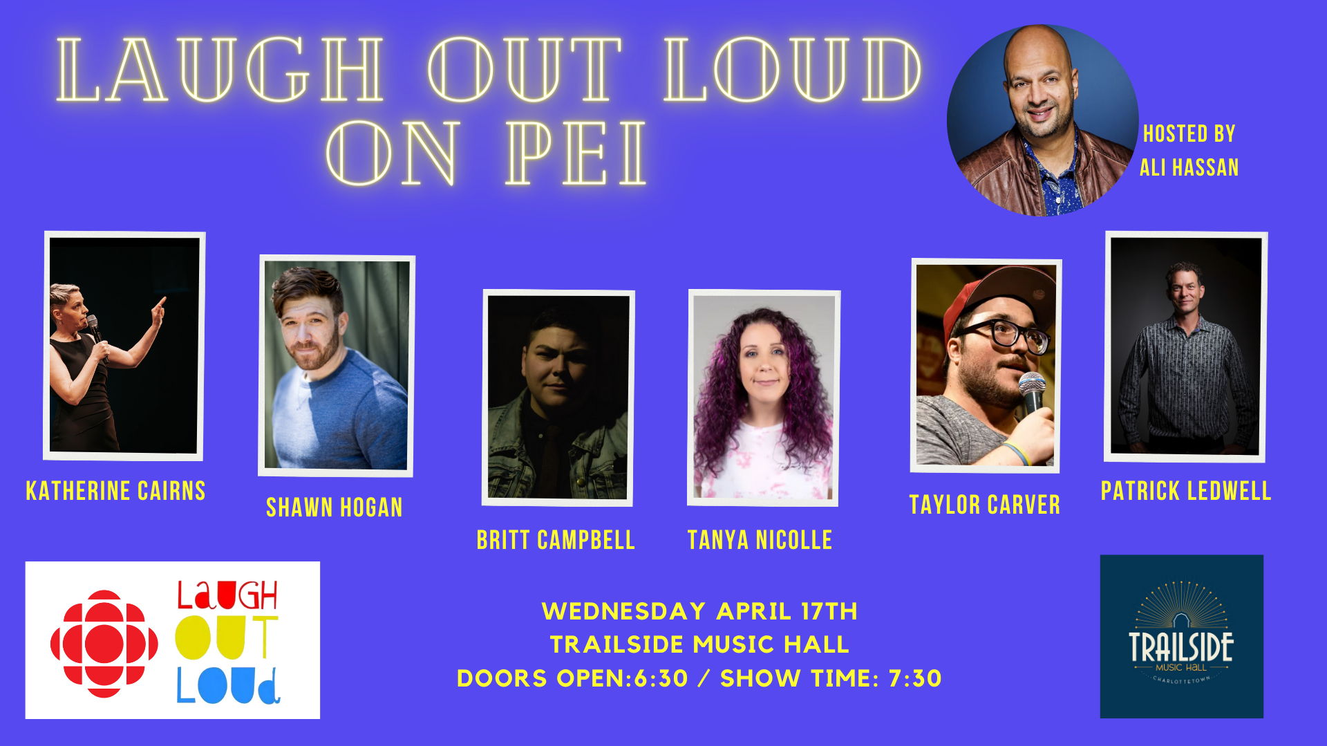 CBC's Laugh Out Loud on PEI! - April 17th - $30 - Doors 6:30 PM - Showtime 7:30 PM *SOLD OUT